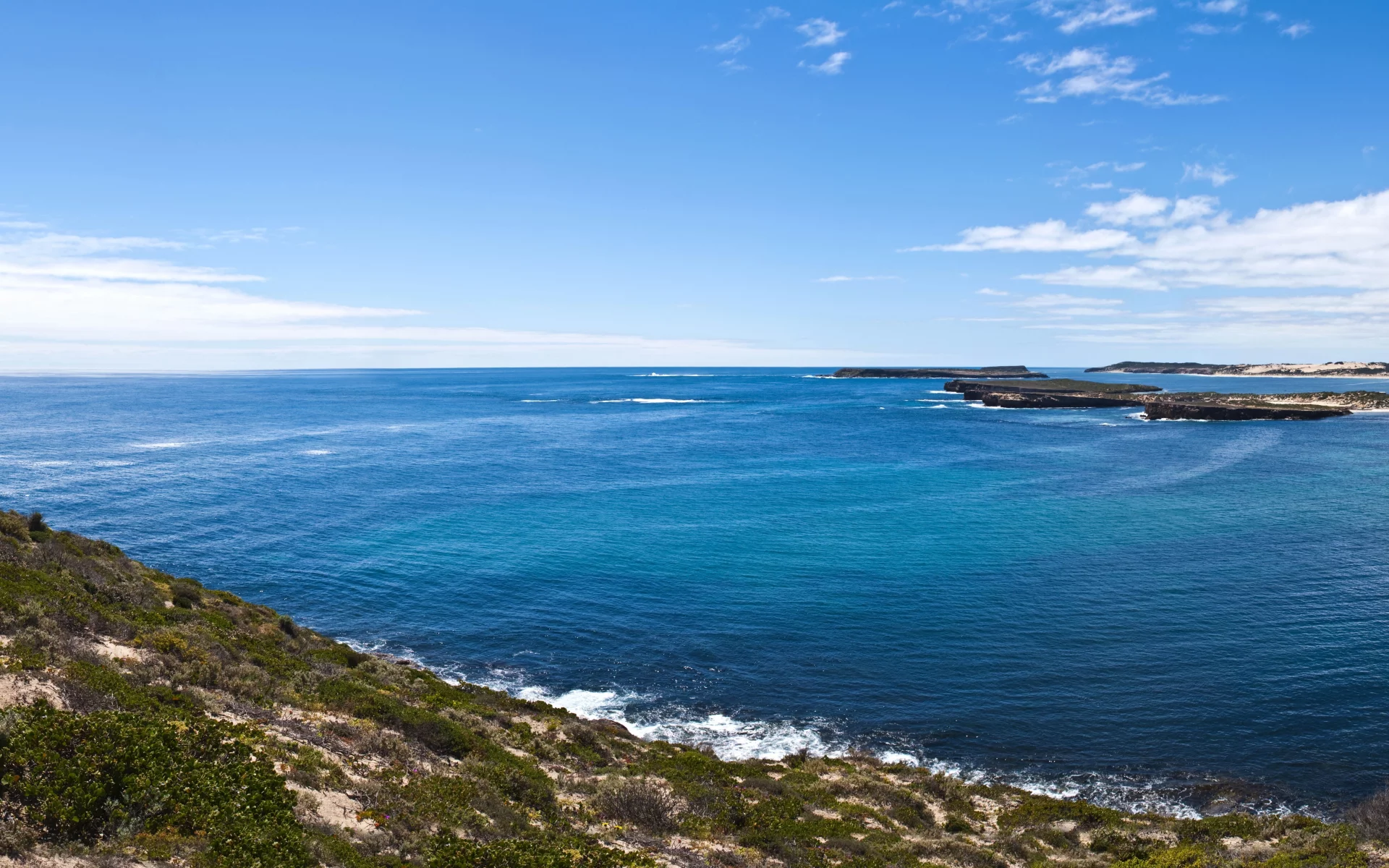 обои, panoramic view, панорама, горизонт, широкоформатные, blue seaside, пейзаж, облака, небо, синее, побережье, море