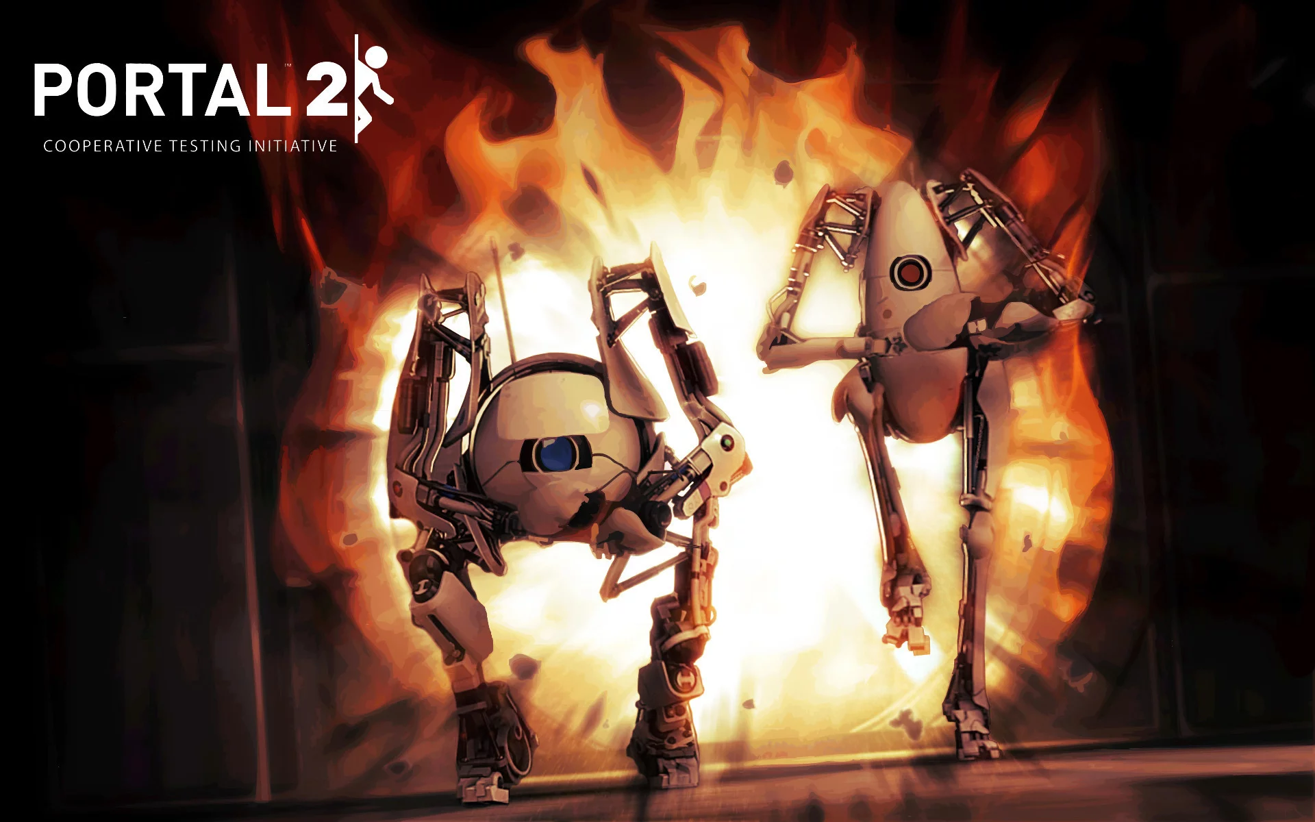 роботы, robots, valve, огонь, portal 2