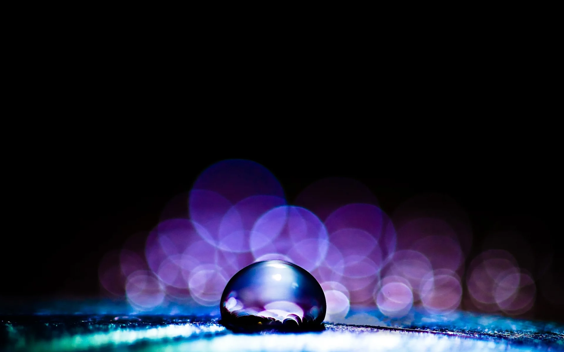 блики, темнота, макро, фокус, цвета, капля, bokeh, macro, лист
