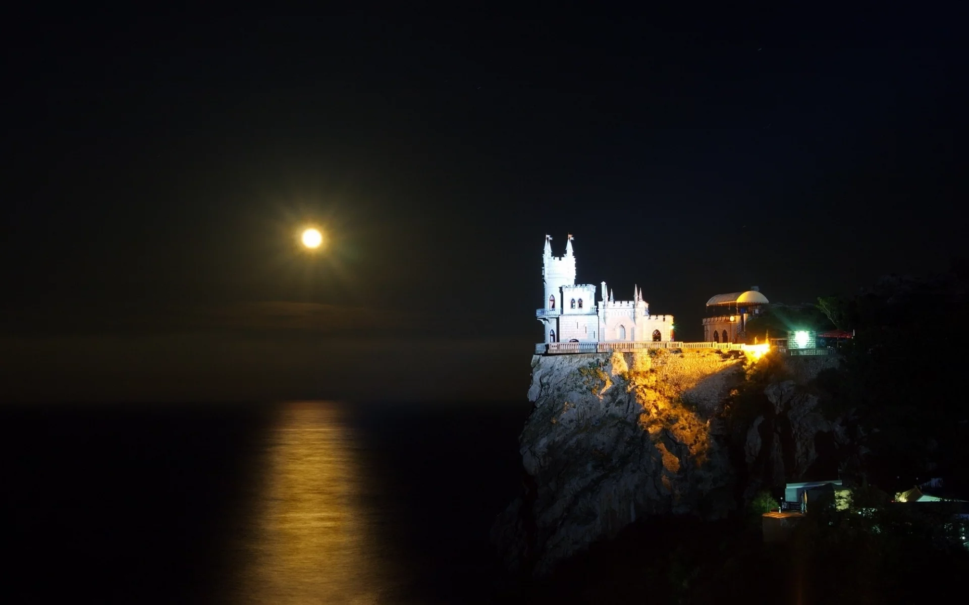 луна, ночь, ласточкино, гнездо, крым