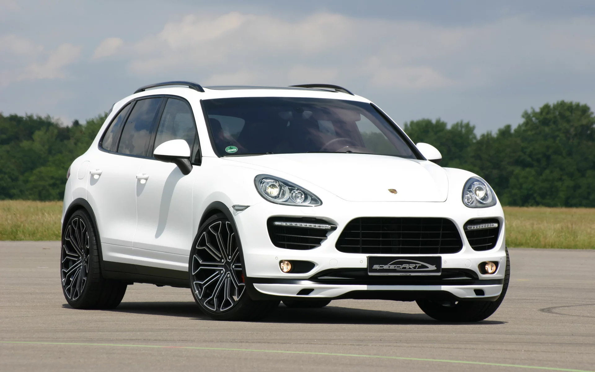 car, деревья, speedart, sky, 3072x2048, trees, porsche cayenne, машина, небо, tuning