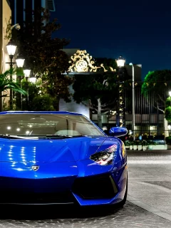 передок, ламборгини, lamborghini, авентадор, aventador, lp700-4, blue