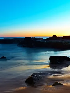 небо, море, камни, пляж