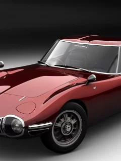 бордовый, отражение, toyota 2000 gt, лак