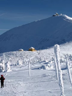 снег, горы, человек