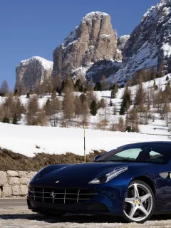 ff, горы, ferrari, зима