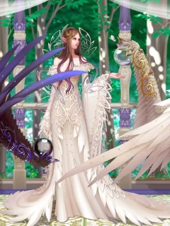 колонны, dinah, fallen angel, белое и чёрное, game wallpapers, крылья, wen m, cg wallpapers, девушка, wings, anima beyond fantasy, балкон, эльф, black & white, перила, деревья, ангел