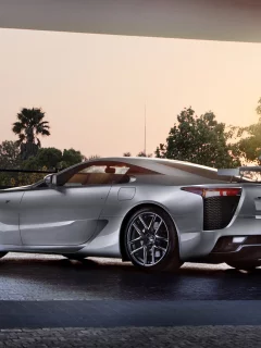 лфа, серый, деревья, вид сзади, лексус, lexus, суперкар, lfa