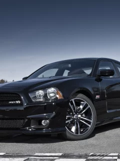 мускул кар, передок, додж, dodge, супер бее, super bee, srt8, гоночная трасса, charger, срт8, чарджер, небо, muscle car, чёрный