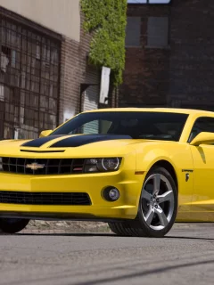 2010, город, улица, шевроле, здания, chevrolet, полосы, авто, special edition, камаро, дорога, дома, transformers, camaro