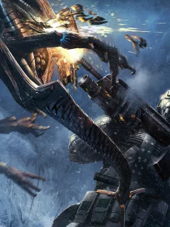 нанокостюм, оружие, инопланетянин, crysis