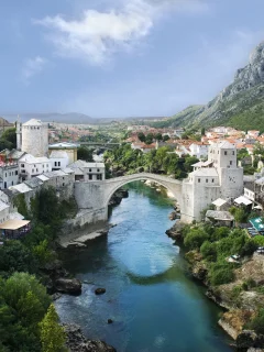 mostar, река, мост, мостар