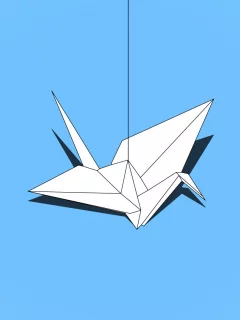 оригами, crane, бумага, журавлик, megafatboy, минимализм, птица
