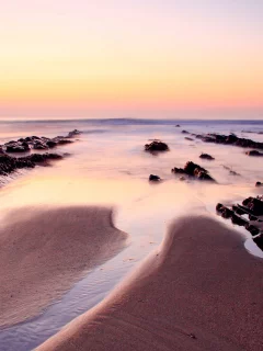 tide, море, закат