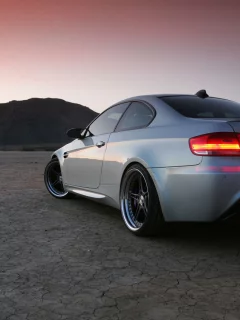 bmw, закат, пустыня