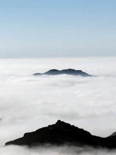 горы, тучи, над облоками, вершины гор