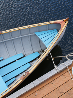 лодка, веревка, вода