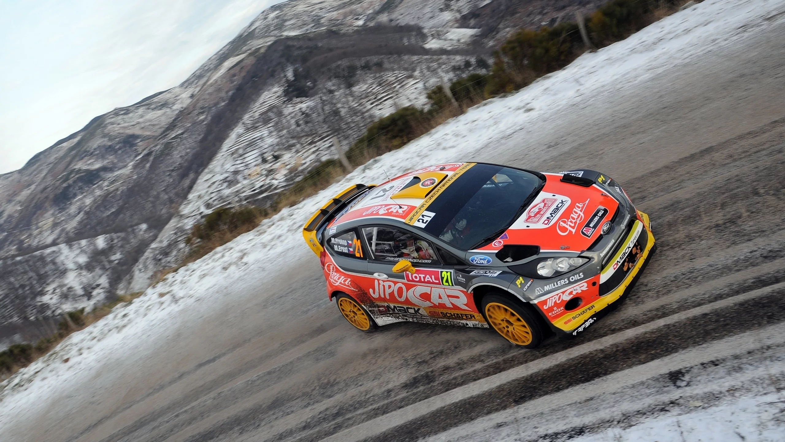 monte-carlo, fiesta, 21, rally, гонка, передок, дорога, wrc, ford