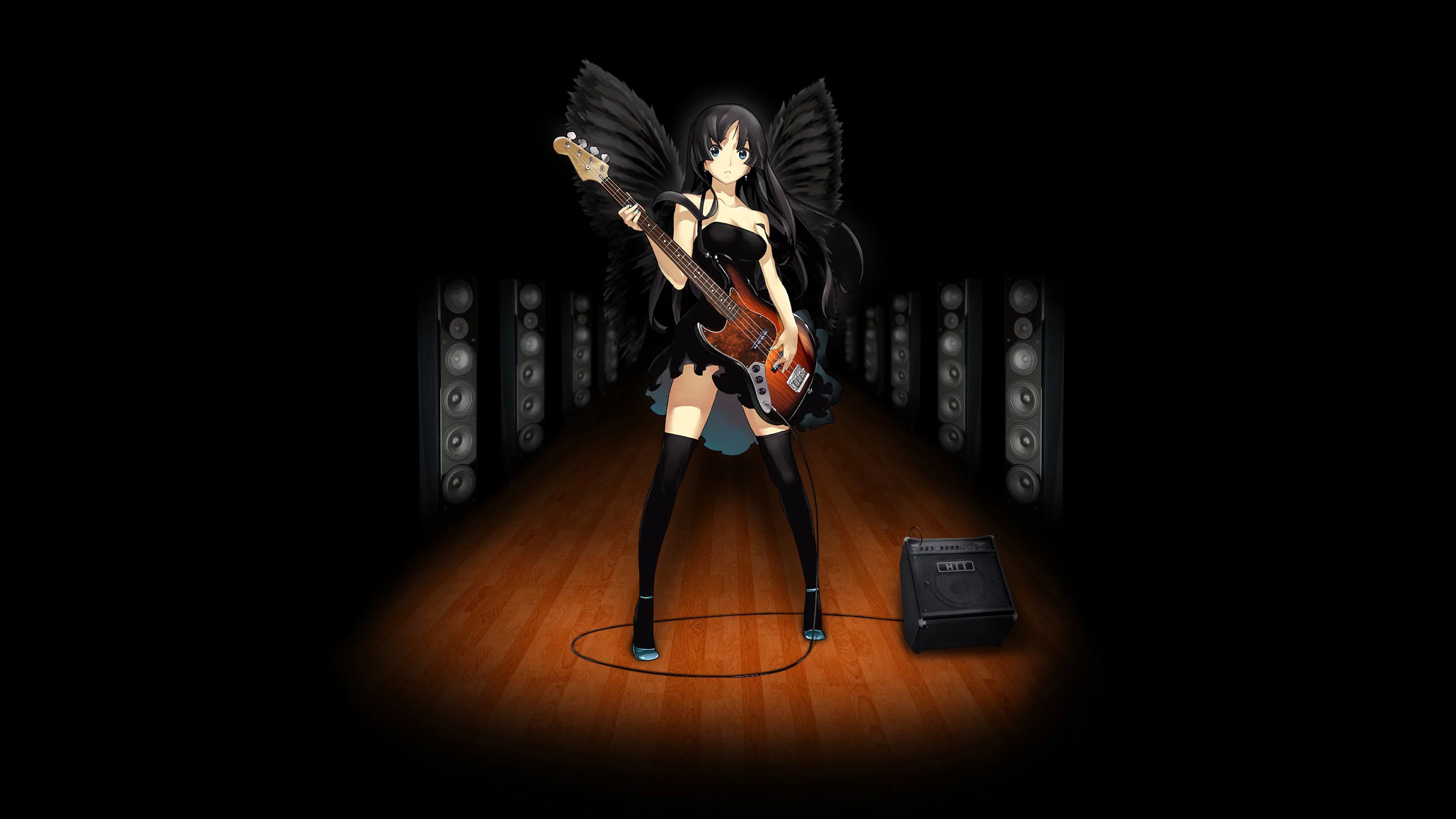 k-on, колонки, гитара, мио