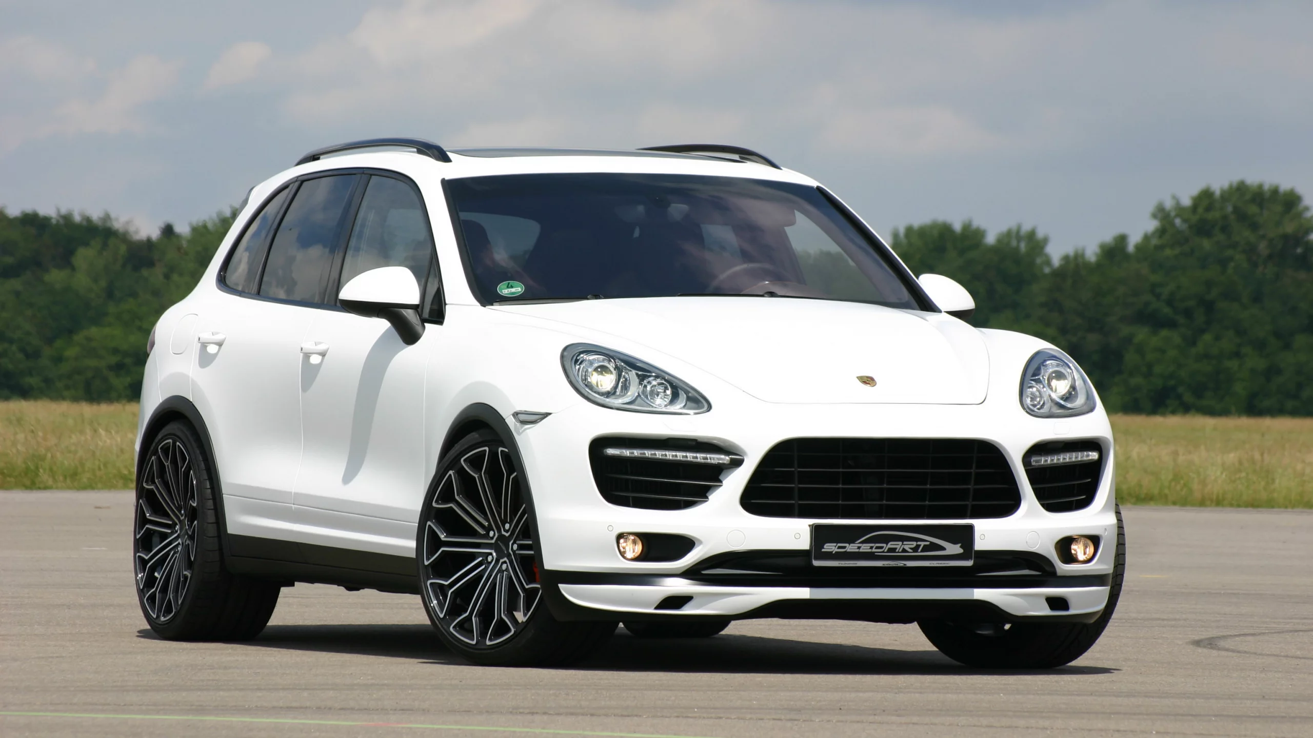 car, деревья, speedart, sky, 3072x2048, trees, porsche cayenne, машина, небо, tuning