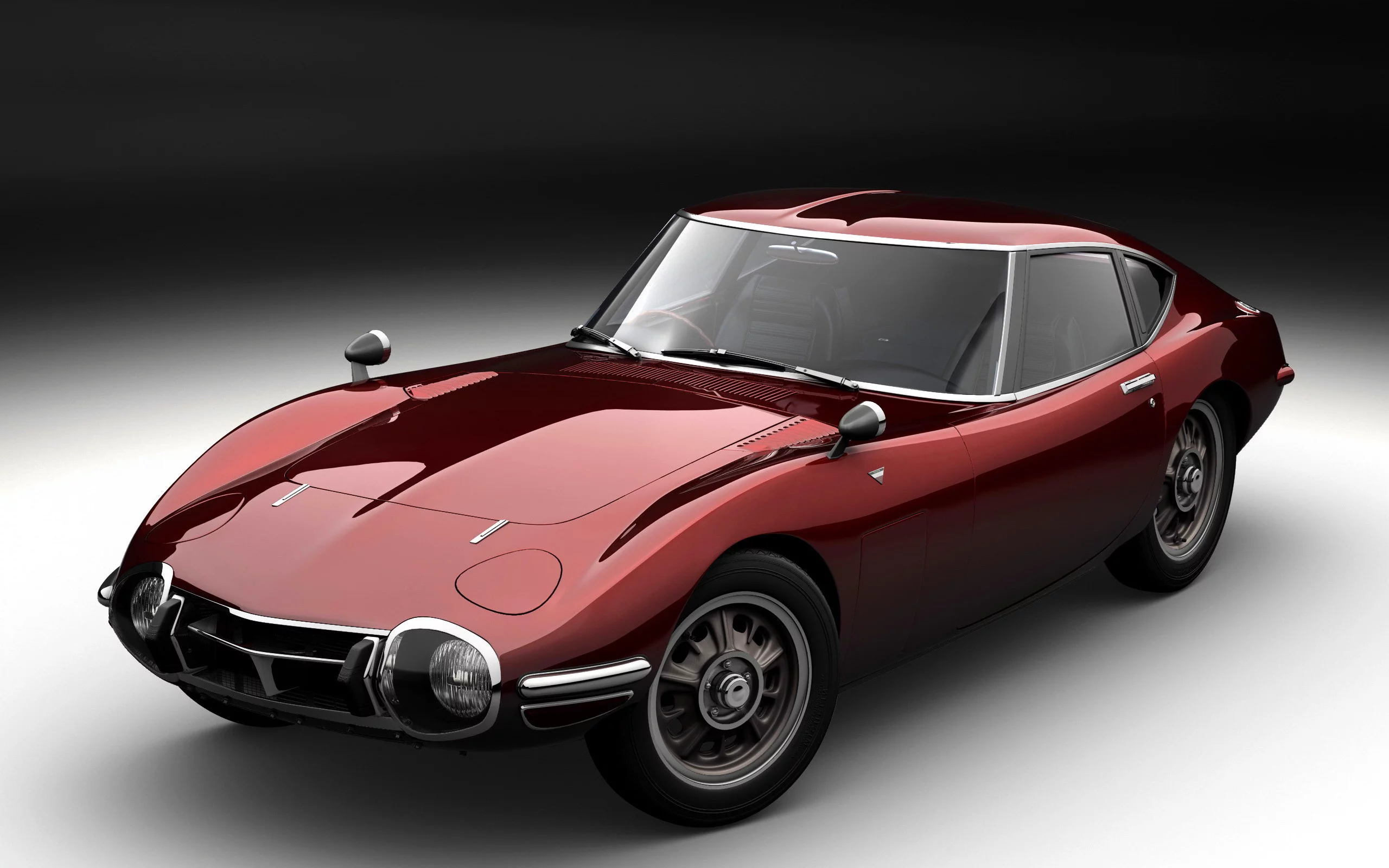 бордовый, отражение, toyota 2000 gt, лак