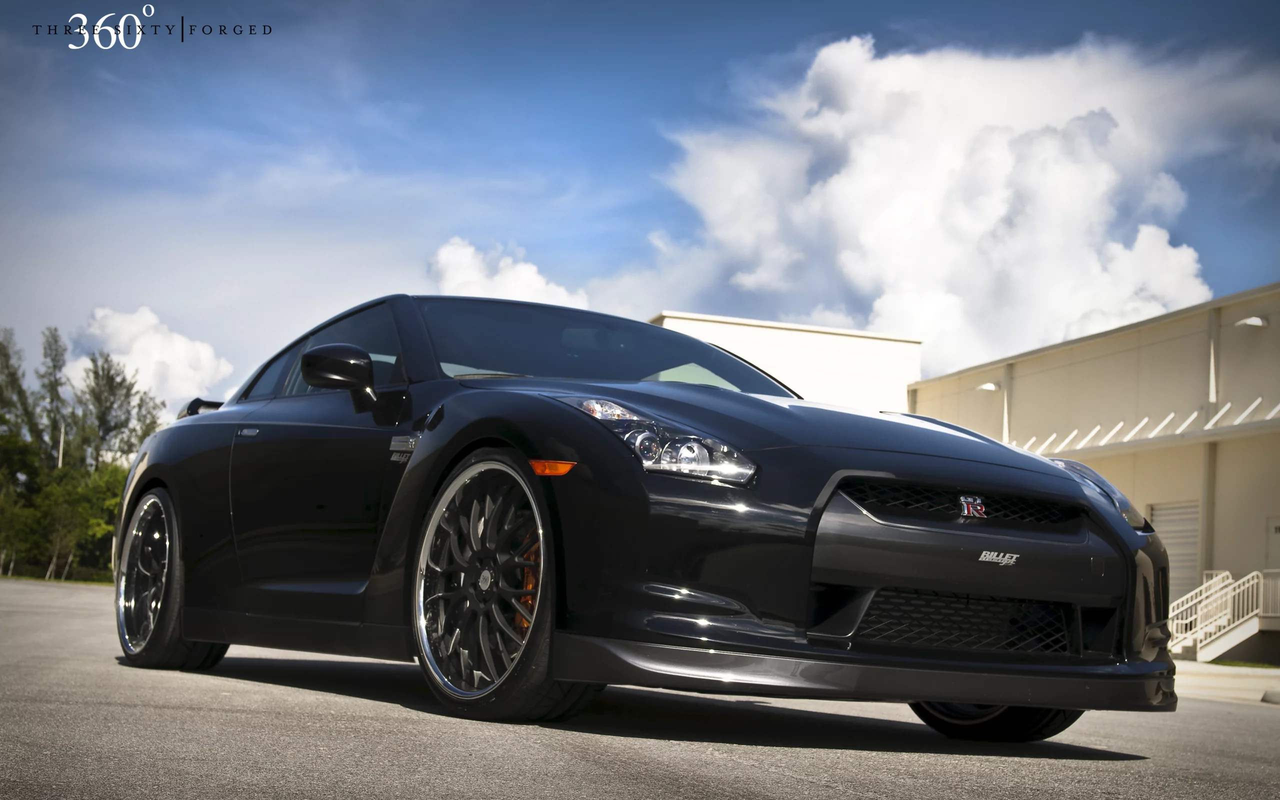 gt-r, nissan, чёрный, black, ниссан, 360 three sixty forged, передняя часть