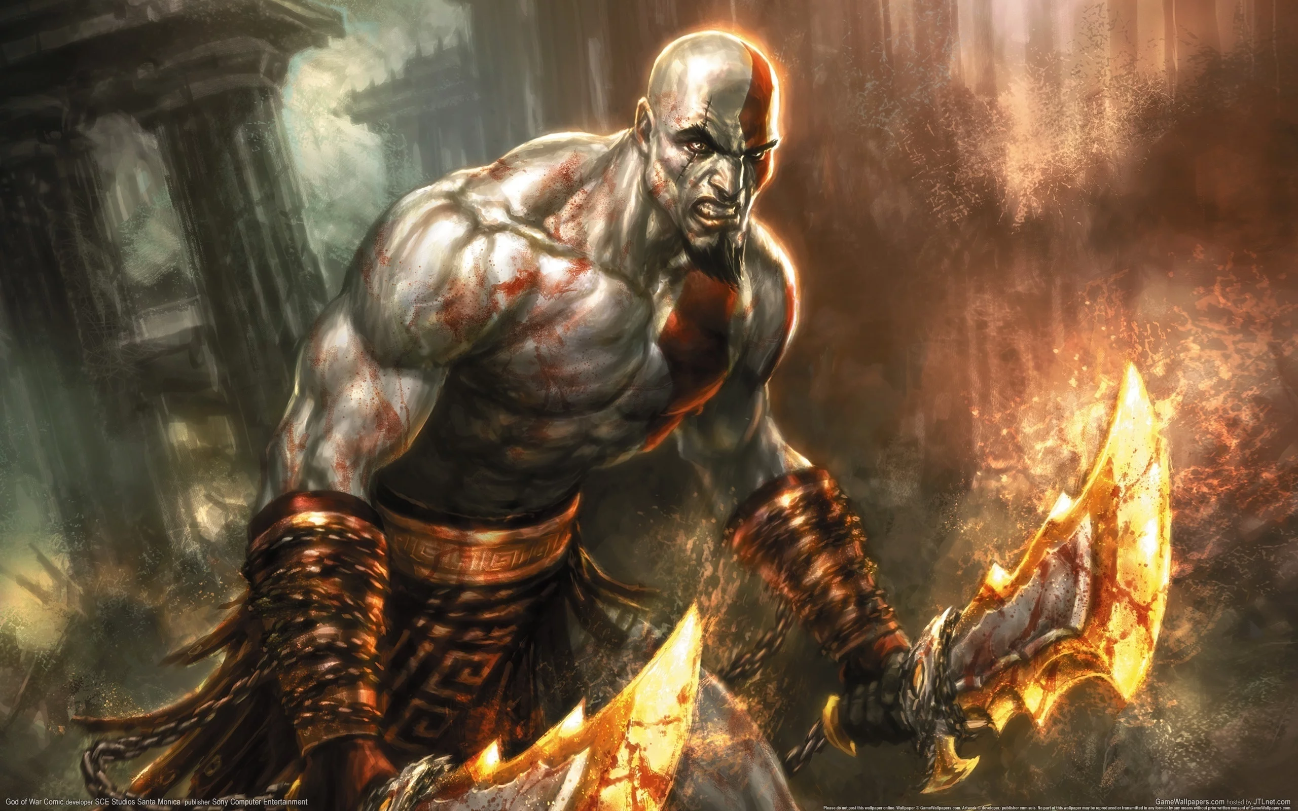 клинки, god of war, кратос