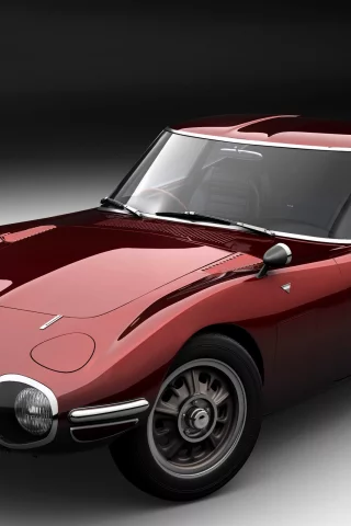 бордовый, отражение, toyota 2000 gt, лак