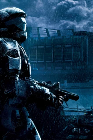 оружие, halo, дождь, солдат