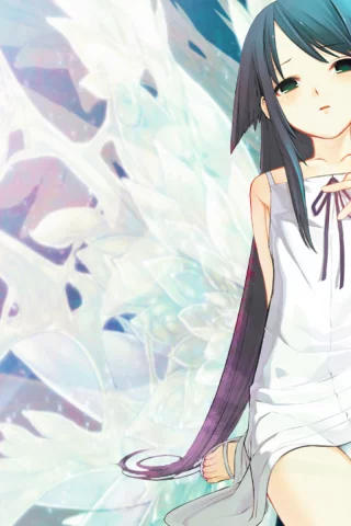 зеленые глаза, saya no uta, девушка