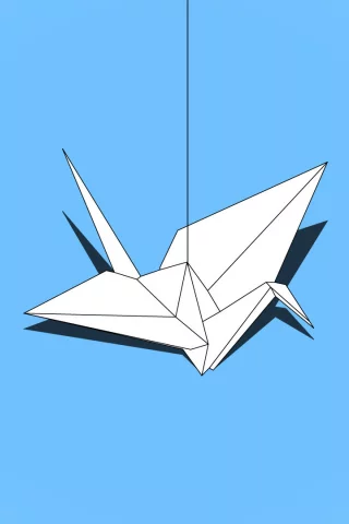 оригами, crane, бумага, журавлик, megafatboy, минимализм, птица