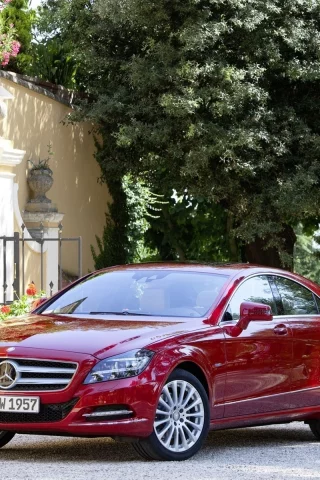 красная, mercedesbenzcls5502012w, мерс, машинка