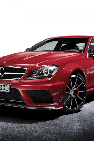 красный, c-class, mercedes-benz
