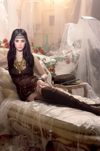 полиэтилен, певица, katy perry, целлофан, брюнетка, кэти перри