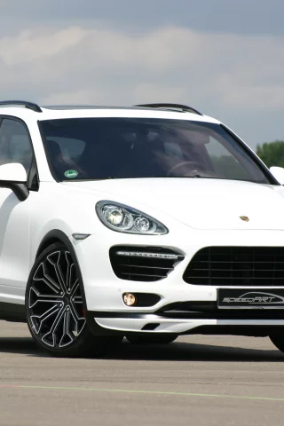 car, деревья, speedart, sky, 3072x2048, trees, porsche cayenne, машина, небо, tuning