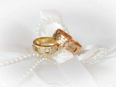 белый, бусы, свадьба, обручальные кольца