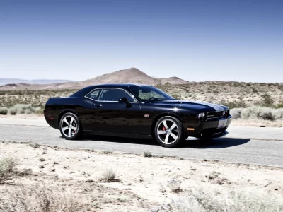 скорость, dodge, пустыня, black, srt8, challenger, 392, спортивные полосы, чёрный