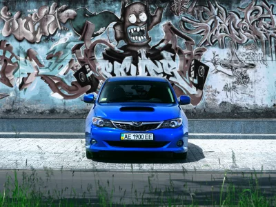 impreza, синяя, auto, subaru, wrx sti