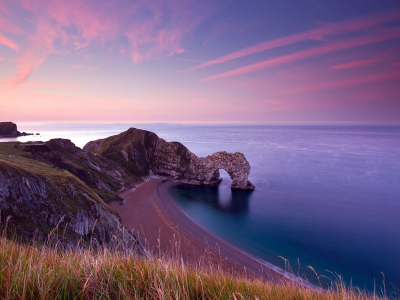 скалы, морской пейзаж, арка, море, берег, durdle door