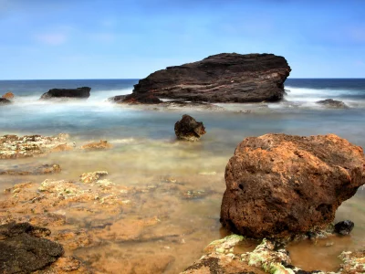 вода, море, дно, камни