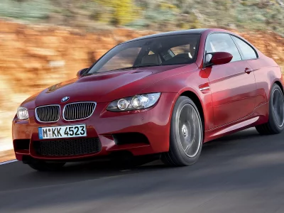 bmw m3, дорога, красный, авто, скорость