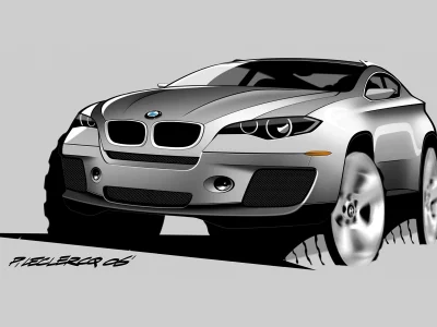 рисунок, карандаш, bmw