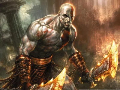 клинки, god of war, кратос