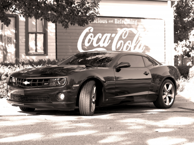 camaro, black, chevrolet, coca cola