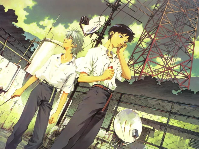 shinji ikari, nagisa kaworu, nge, neon genesis evangelion