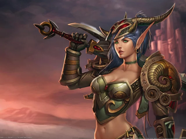 world of warcraft, trading card game, эльфийка