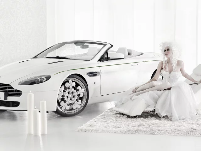 vantage 330, aston martin, девушка, белый, авто