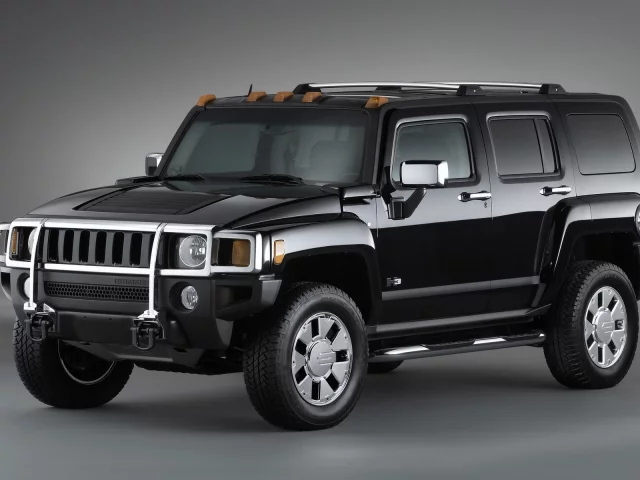 hummer, h3, black, передняя часть