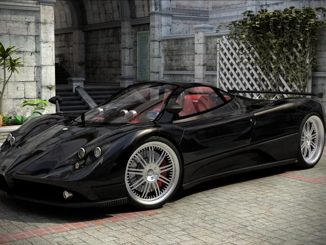 pagani, piazza, 3d рендринг