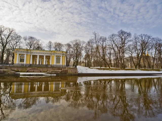 река, парк, небо